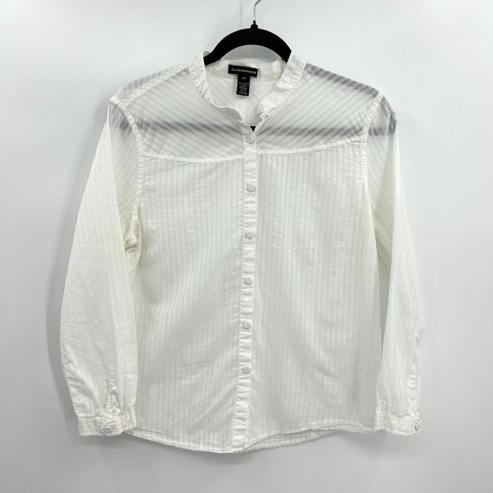 Club Monaco White Textured Button-Down Shirt